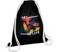 Fabulous Sac de Gym en Coton Noir Art is Life - Contemporain 12 Litres Noir G