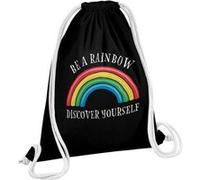 Fabulous Sac de Gym en Coton Noir Be a Rainbow Discover Yourself 12 Litres Noir G