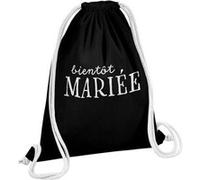 Fabulous Sac de Gym en Coton Noir Bientôt Mariée 12 Litres Noir G