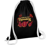 Fabulous Sac de Gym en Coton Noir Born in the Legendary 40's 12 Litres Noir G