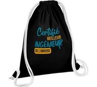 Fabulous Sac de Gym en Coton Noir Certifié meilleur Ingenieur de l'univers 12 Litres Noir G