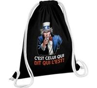 Fabulous Sac de Gym en Coton Noir C'est Celui qui Dit qui l'Est 12 Litres Noir G