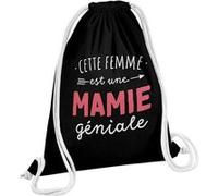 Fabulous Sac de Gym en Coton Noir Cette Femme est une Mamie Géniale 12 Litres Noir G