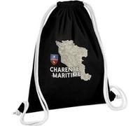 Fabulous Sac de Gym en Coton Noir Charente Maritime carte ancienne 12 Litres Noir G
