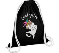 Fabulous Sac de Gym en Coton Noir Chat pitre 12 Litres Noir G