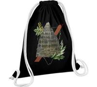 Fabulous Sac de Gym en Coton Noir Collage Altitude et Végétation 12 Litres Noir G