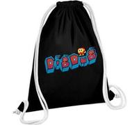 Fabulous Sac de Gym en Coton Noir Dig Dug 1982 12 Litres Noir G
