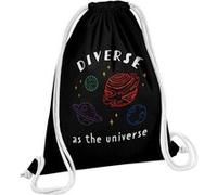 Fabulous Sac de Gym en Coton Noir Diverse as the Universe 12 Litres Noir G