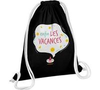 Fabulous Sac de Gym en Coton Noir Enfin Les Vacances 12 Litres Noir G