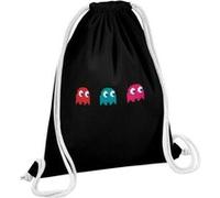 Fabulous Sac de Gym en Coton Noir Fantomes Pac-Man Pixel 12 Litres Noir G