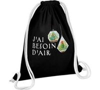 Fabulous Sac de Gym en Coton Noir J'ai besoin d'air 12 Litres Noir G