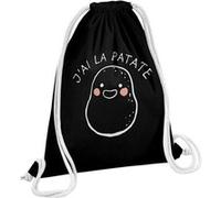 Fabulous Sac de Gym en Coton Noir J'ai la Patate 12 Litres Noir G
