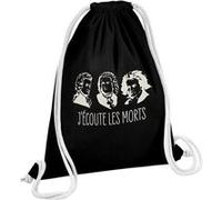 Fabulous Sac de Gym en Coton Noir J'écoute les morts Bach Mozart Beethoven 12 Litres Noir G