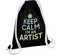 Fabulous Sac de Gym en Coton Noir Keep Calm I'm an Artist 12 Litres Noir G