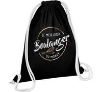 Fabulous Sac de Gym en Coton Noir Le Meilleur Boulanger du Monde 12 Litres Noir G