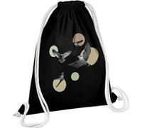 Fabulous Sac de Gym en Coton Noir L'envol des Oiseaux 12 Litres Noir G
