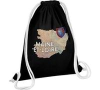 Fabulous Sac de Gym en Coton Noir Maine et Loire carte ancienne 12 Litres Noir G