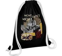 Fabulous Sac de Gym en Coton Noir Mont Saint Michel Collage 12 Litres Noir G