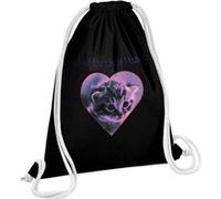 Fabulous Sac de Gym en Coton Noir My Heart At Peace Chaton 12 Litres Noir G