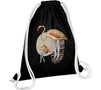 Fabulous Sac de Gym en Coton Noir Pin up Flamand Rose 12 Litres Noir G