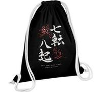 Fabulous Sac de Gym en Coton Noir Proverbe Fall Down 7 times 12 Litres Noir G