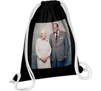 Fabulous Sac de Gym en Coton Noir Reine Elisabeth II et Prince Philip 2018 12 Litres Noir G