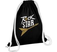 Fabulous Sac de Gym en Coton Noir Rock Star Guitare 12 Litres Noir G