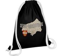 Fabulous Sac de Gym en Coton Noir Seine Maritime carte ancienne 12 Litres Noir G