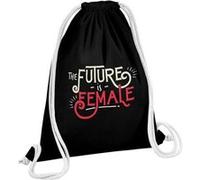 Fabulous Sac de Gym en Coton Noir The Future is Female 12 Litres Noir G