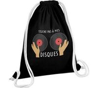 Fabulous Sac de Gym en Coton Noir Touche pas à mes disques 12 Litres Noir G