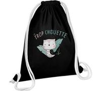 Fabulous Sac de Gym en Coton Noir Trop Chouette 12 Litres Noir G