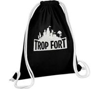 Fabulous Sac de Gym en Coton Noir Trop Fort(nite) 12 Litres Noir G