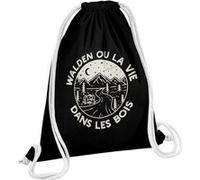 Fabulous Sac de Gym en Coton Noir Walden ou la vie dans les bois 12 Litres Noir G