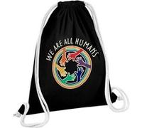 Fabulous Sac de Gym en Coton Noir We Are All Humans LGBT 12 Litres Noir G