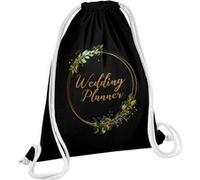 Fabulous Sac de Gym en Coton Noir Wedding Planner Cercle Fleurs 12 Litres Noir G