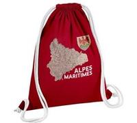 Fabulous Sac de Gym en Coton Rouge Alpes Maritimes carte ancienne 12 Litres Rouge G