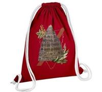 Fabulous Sac de Gym en Coton Rouge Collage Altitude et Végétation 12 Litres Rouge G