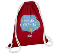 Fabulous Sac de Gym en Coton Rouge Enfin Les Vacances 12 Litres Rouge G