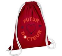 Fabulous Sac de Gym en Coton Rouge Futur Docteur 12 Litres Rouge G