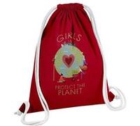 Fabulous Sac de Gym en Coton Rouge Girls Protect The Planet 12 Litres Rouge G