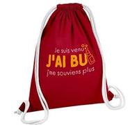 Fabulous Sac de Gym en Coton Rouge Je suis venu, J'ai bu 12 Litres Rouge G