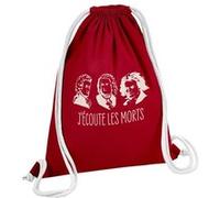 Fabulous Sac de Gym en Coton Rouge J'écoute les morts Bach Mozart Beethoven 12 Litres Rouge G