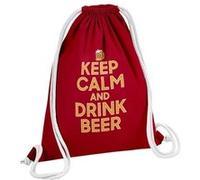 Fabulous Sac de Gym en Coton Rouge Keep Calm and Drink Beer 12 Litres Rouge G