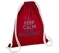 Fabulous Sac de Gym en Coton Rouge Keep Calm I'm an Architect 12 Litres Rouge G