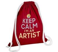 Fabulous Sac de Gym en Coton Rouge Keep Calm I'm an Artist 12 Litres Rouge G