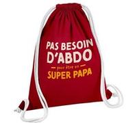 Fabulous Sac de Gym en Coton Rouge Pas besoin d'Abdo - Super Papa 12 Litres Rouge G