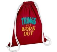 Fabulous Sac de Gym en Coton Rouge Things Will Work Out 12 Litres Rouge G