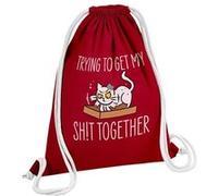 Fabulous Sac de Gym en Coton Rouge Trying to get My Shit Together 12 Litres Rouge G
