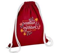 Fabulous Sac de Gym en Coton Rouge When Everything is Uncertain 12 Litres Rouge G