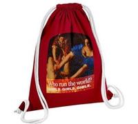 Fabulous Sac de Gym en Coton Rouge Who Run The World Girl 12 Litres Rouge G